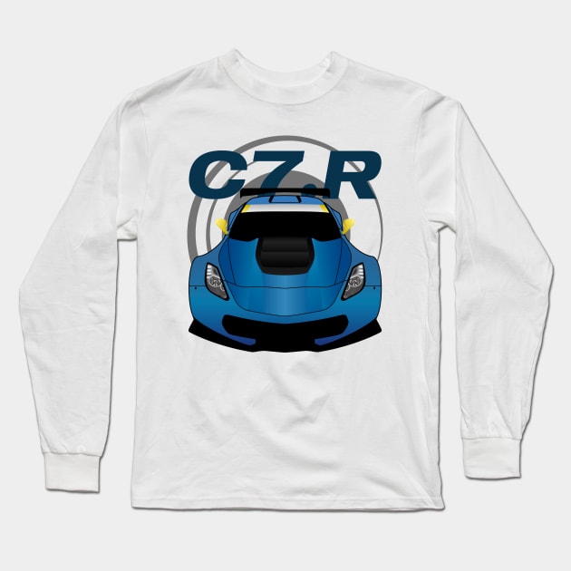 Vette Racecar Blue Long Sleeve T-Shirt by turboosted